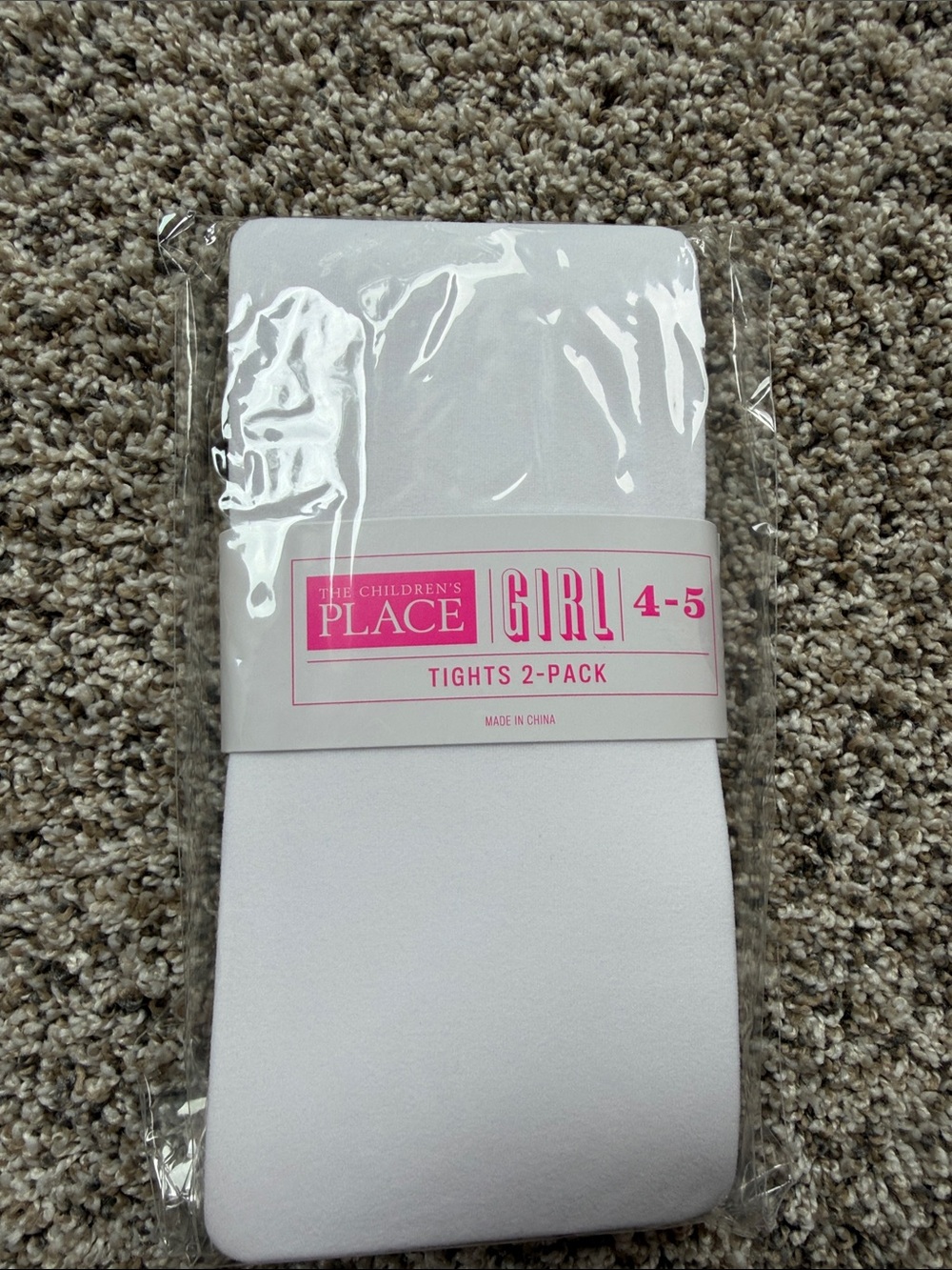 NWT Children's Place girls tights one black and one white size 4-5